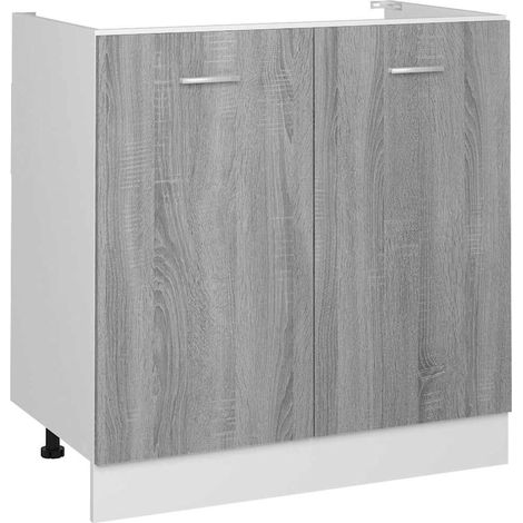 Maison Exclusive - Meuble sous-évier "Lyon" Gris Sonoma 80 x 46 x 81,5 cm Bois d'ingénierie (1/5)