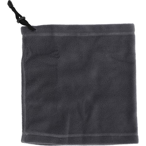 Cache-cou thermique unisexe en polaire avec cordon de serrage ajustable, gris, idéal pour le ski en hiver.