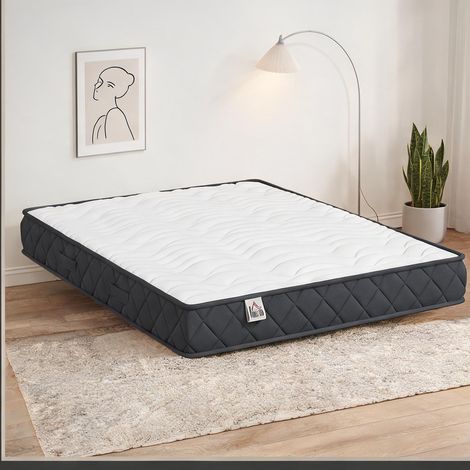 Matelas blanc et gris 190 x 140 x 20 cm (1/5)