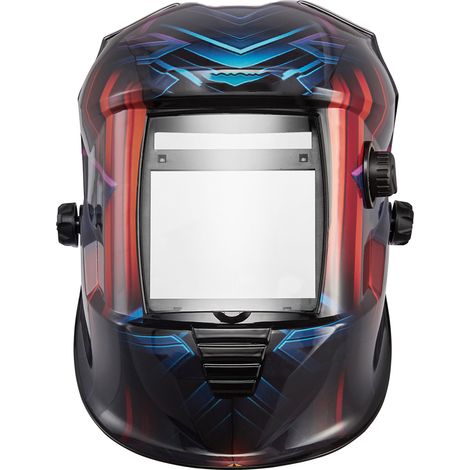 Mophorn Automatischer Schweißhelm mit True-Color-Technologie, 100 x 80 mm Sichtfeld, solarbetriebene Schweißmaske mit 4 Lichtbogensensoren, DIN 4/5-9/9-13 für MIG- und ARC-Schweißen sowie Schneiden (1/5)