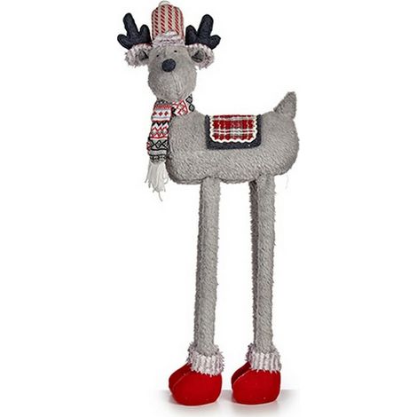 Weihnachts-Rentier Krist+ Weiß Rot Grau 1 m 23 x 55 x 49 cm
