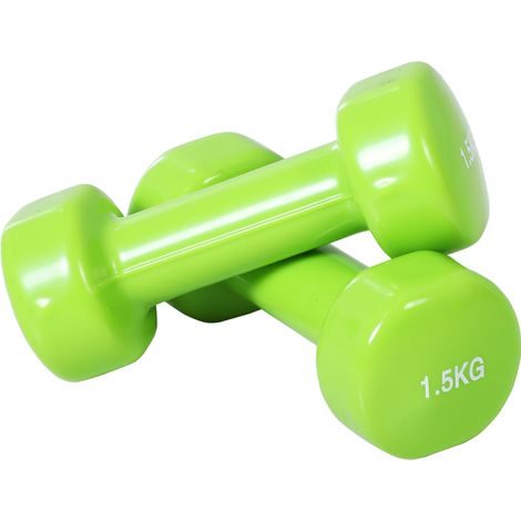 Set di manubri con valigetta 4 paia 0,5 1 1,5 2 kg in plastica grigia (1/4)