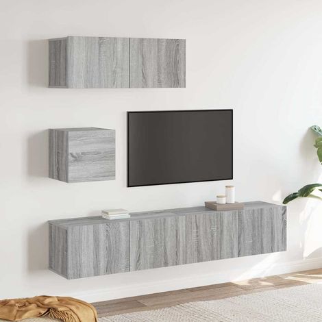 Ensemble de meubles TV 4 pcs pour Salon - Armoire TV Sonoma gris Bois d'ingénierie BV591881 - BonneVie (1/5)