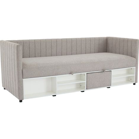 Letto divano con contenitore 80 x 200 cm Tessuto Tortora - LAOZIA (1/5)