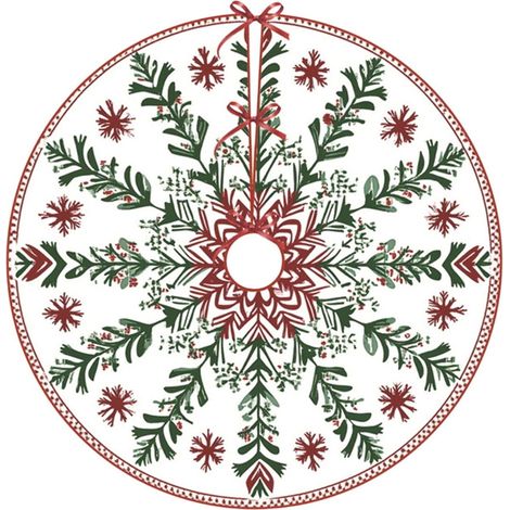 Jupe Pour Arbre De Noël - Tapis Polyester À Poil Court Lavable En Machine - Pour Arbres De Taille Moyenne Et Petite - Diamètre 60 Cm (1/5)