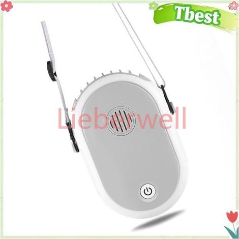 6 Speeds Tbest Portable Hanging Neck Fan USB Rechargeable Bladeless Quiet 8H Timer 100ml Water Tank White (1/5)