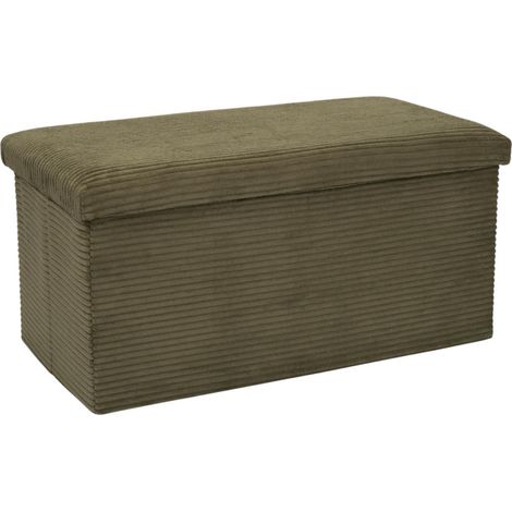 Banc Coffre Pliable Côtelé "Scott" 76cm Vert