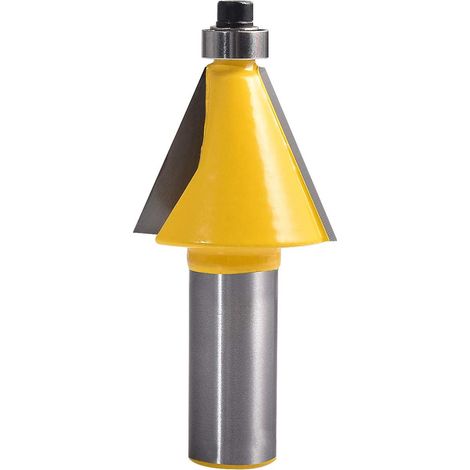 Fresa para chaflanes y biseles con vástago de 1/2 pulgada y ángulo de 22,55 grados, fresa para chaflanes con punta de carburo, fresa para madera (fresa de 1/2" y 22,5 grados).
