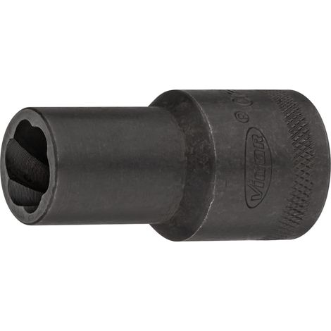 VIGOR Spiralnutenausdreher-Einsatz, 1/2 (12,5 mm) Vierkant hohl, Außen Schraubenausdreher Profil, SW 13 mm (1/4)