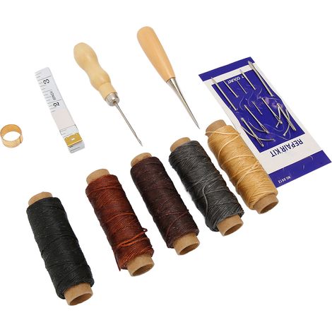 Kit de 16 outils pour la réparation et la couture du cuir, outils professionnels pour le bricolage en cuir