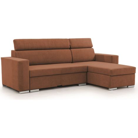 Ecksofa Schlafsofa Sofa CANTON in Stoff Camelia Rostbraun Ottomane Rechts (1/5)