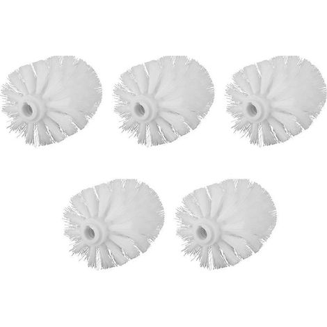 Lot de 5 têtes de brosse de toilette rondes en plastique, de rechange, pour le nettoyage des brosses de salle de bain (A1-Blanc)-10X8cm-White (1/2)