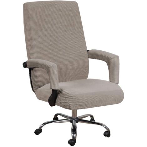 Chaise d'ordinateur Housse de chaise de bureau élastique (Marron, L),Housse de chaise universelle pour chaise d'ordinateur, décoration, protection de la chaise de loisir (1/5)