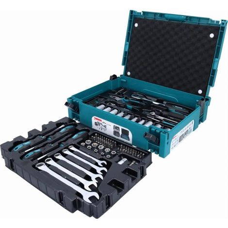 Juego de 87 herramientas manuales Makita MAKPAC en caja E-11542