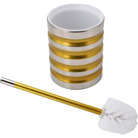 Porte-brosse de toilette en acier inoxydable, brosse de nettoyage pour toilettes, porte-brosse de toilette (jaune) (1/5)
