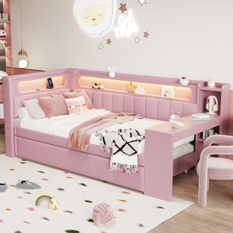 posto letto struttura 90x200 con estraibile LED USB OKMYHOME (1/5)