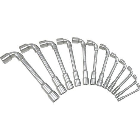 KS Tools - Boîte de 12 clés à pipe débouchées métriques - 6 pans, 7 à 24 mm - 517.0442