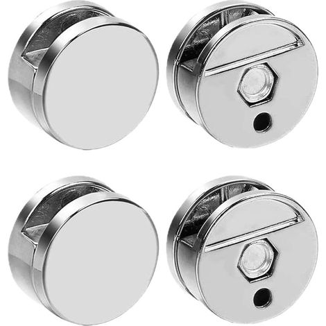 Clip para espejo, juego de 4 soportes, apto para uso en el baño, cristal de 3-5 mm, color plata. (1/5)