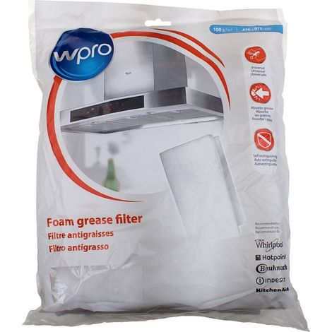 Wpro - filtro de campana extractora - 97 x 47cm 100g/m² - 484000008527 - 8015250470345