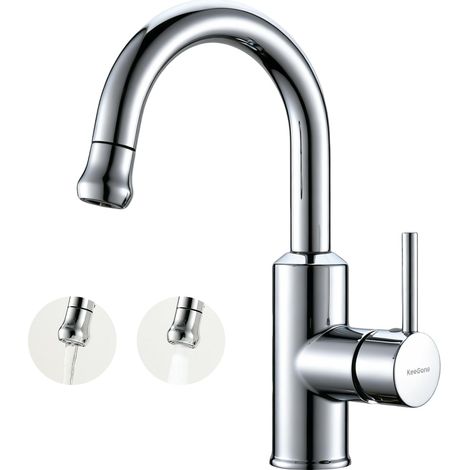 Robinet de Salle de Bain Avec Douchette Extensible 2 Types de Jet (1/5)