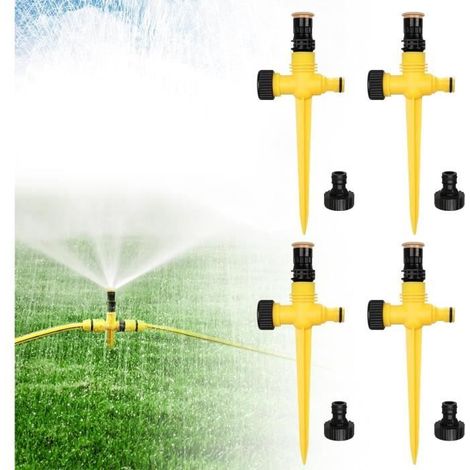 Gartenregner - 4-teilig - 360° Rotation - Einstellbar - Aus recyceltem ABS-Kunststoff