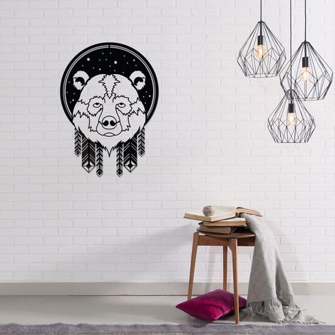 METAL WALL ART NO:46 BEAR - Black