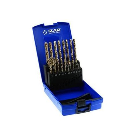 Izar 25274 Set punte 1016, DIN 338, 1-10 x 0,50 mm, HSSE 5% Co, 19 pezzi