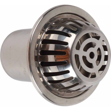 Siphon de toit et de sol en acier inoxydable anti-obstruction pour balcon extérieur, bac de récupération d'eau de pluie, rond 5 pouces (1/5)