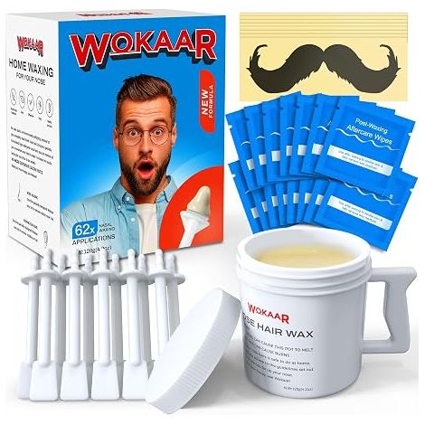 Kit de cire de nez pour hommes et femmes, cire de 120 g, applicateurs, cire pour épilation nasale et oreilles, kit de cirage nasal 15 (1/5)