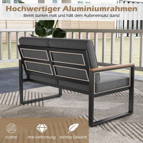 Set di mobili da balcone resistente alle intemperie set di mobili da giardino con telaio in alluminio set da balcone con panca grigia 88304493 88304493 88304493 88304493 88304493 88304493 88304493 883