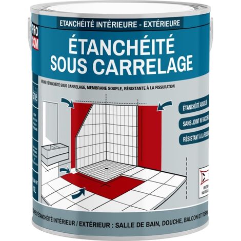 Procom – Imperméabilisant sous carrelage 2.5L – Résine élastique ultra-résistante – Pour douches, cuisines et pièces humides – Application facile