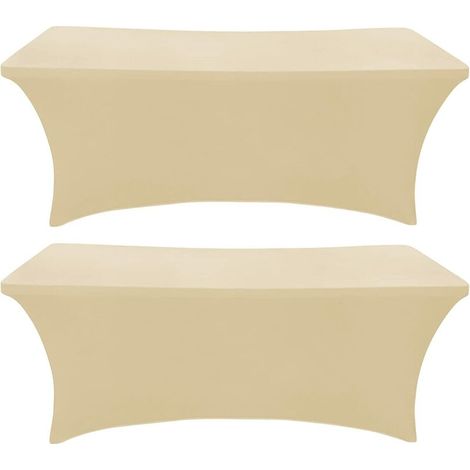 [JAMAIS UTILISÉ]Housse pour mobilier de jardin -2 Pack, 183CM Spandex Table Cover Nappe Rectangulaire Ajustée Tissu Extensible Lycra Nappe Infroissable pour Party Dj Salons Banquet Mariages Cocktail - (1/5)