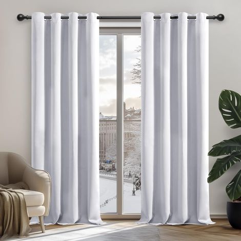 2 Pièces Rideau, Œillets Métalliques, Polyester 230g/m², Isolation Thermique, Chambre Salon (1/5)