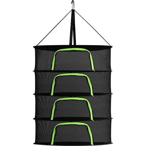 Drying Net for Herbs 2/4/6/8 Layer Herb Drying Rack Hanging Foldable Mesh Drying Rack with Hooks Zipper Design for Herbs
