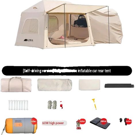 Tenda gonfiabile per portellone posteriore di SUV, montaggio rapido, design resistente all'acqua, tende e tendalini da montare sul portellone. (1/2)