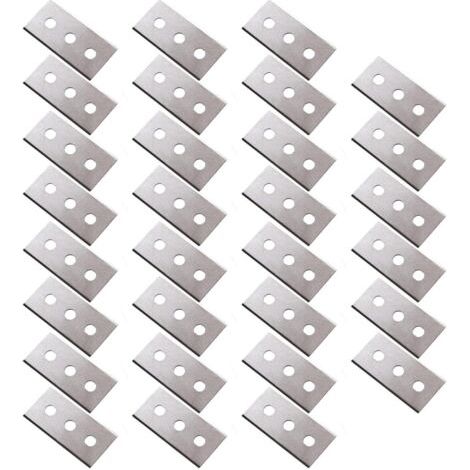 royaluxe-Lot de 30 Lames de Rechange pour Grattoir, Lame de Rechange pour Racloir, Lames de Trois Trous pour Plaque de Cuisson Vitrocéramique (1/4)