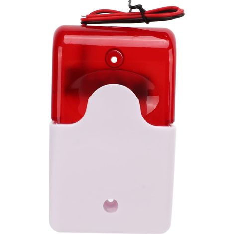 Sirène Stroboscopique Filaire, Alarme Lumineuse Sonore, Dispositif D'avertissement de sécurité - Bonne Isolation, Résistant aux Chocs, Lumière Flash Rouge, Buzzer à Décibel élevé (12V). (1/4)