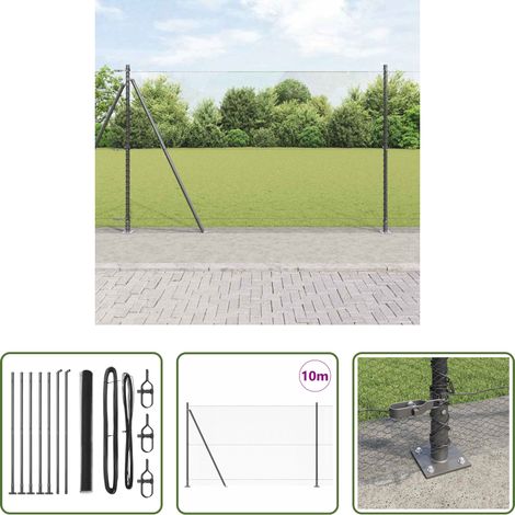 Poteaux de clôture -  Poteau de clôture. Gris 10 x 1,4 m (treillis de 13 mm) (1/5)