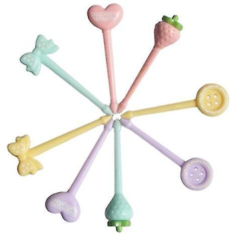8 fourchettes à fruits en plastique