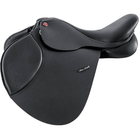 16", Noir: Selle de saut en cuir Siena avec supports réglables et bandeau interchangeable
