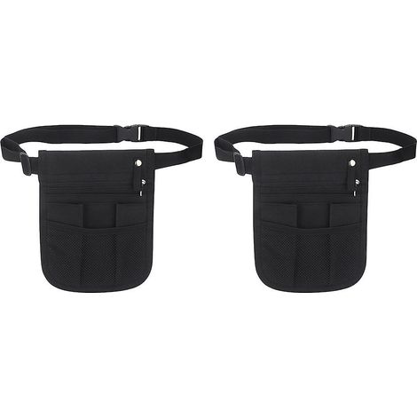 Sacoche à outils, tablier de travail, sac ceinture avec ceinture, fine, imperméable, multifonctionnelle (noir) (1/5)