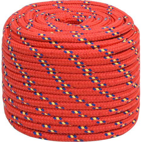 Corde utilitaire polyvalente 16 mm 100 m Rouge PP vidaXL