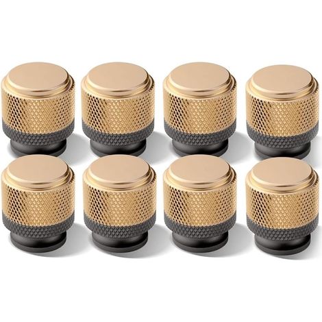 8 Pcs Boutons D'Armoire Moletés Boutons de Tiroir de Cuisine Poignées Boutons de Porte D'Armoire de Salle de Bain Boutons Décoratifs (Dorés) (1/5)