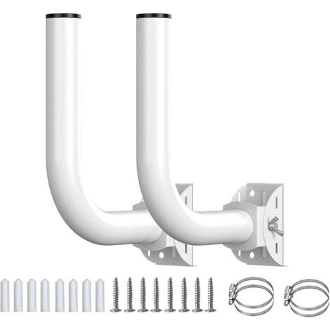 2 Pièces Support d'antenne Universel, Support De Poteau Universel en J pour Pont sans Fil, Poteau en Acier Inoxydable Réglable à 150 ° Et Support Mural, pour Installation De Pont WiFi sans Fil
