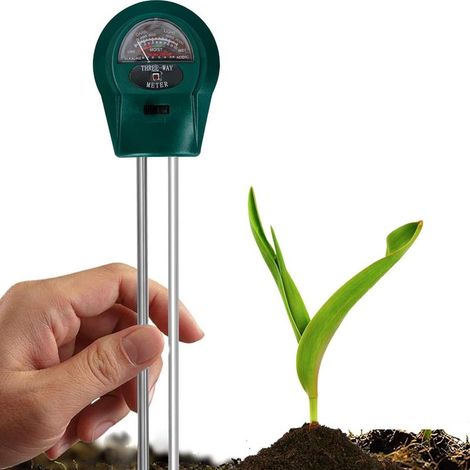 SNQ 3-in-1 Boden-pH- und Feuchtigkeitstester – Bodentester mit pH- und Feuchtigkeitsmessung – Leichtes Bodentest-Set für drinnen und draußen – Gemüsegarten – Rasen (1/5)
