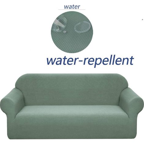 AIDUCHO Housse De Canapé Stretch, Imperméable Et Résistante Aux Éraflures Pour Canapé 1 Place Motif Élégant Avec Rouleaux De Mousse Antidérapante (Canapé 3 Place,Cyan)-190-230cm (1/6)