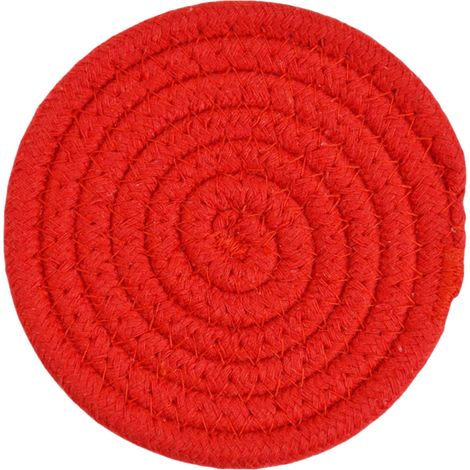Placemat Rond - Coton Polyester - Diamètre 11 cm - Résistant À La Chaleur - Pour Table À Manger Cuisine Fête - Lot De 4 (1/4)