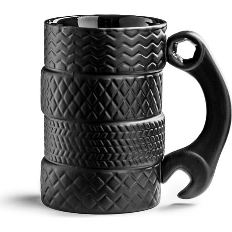 Tazza a forma di pneumatico con chiave inglese, regalo per la festa del papà per meccanico, autista, marito, papà (1/4)