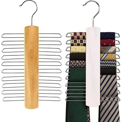 2 crochets à cravate (23 cm) en bois