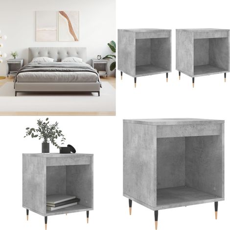 Nachttische 2 Stk. Betongrau 40x35x50 cm Holzwerkstoff - Beton Grau Nachttisch - Wohnzimmerdeko - Holzwerkstoff Nachttisch - Schrankregal - Kommode - Home & Living (1/5)